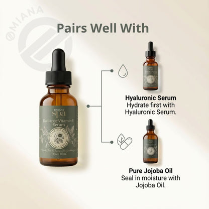 Omiana Natural Cosmetics Oil Radiance Vitamin E Serum – Lightweight, Conditioning Moisture for Sensitive Skin